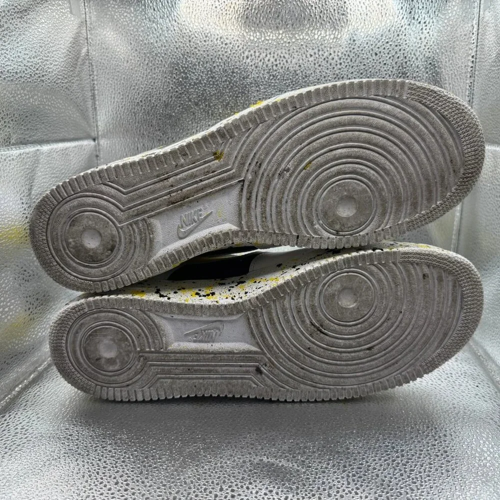 Size 14 Nike Air Force 1 White Black Mens Low Top Athletic Sneakers 315122-111‎